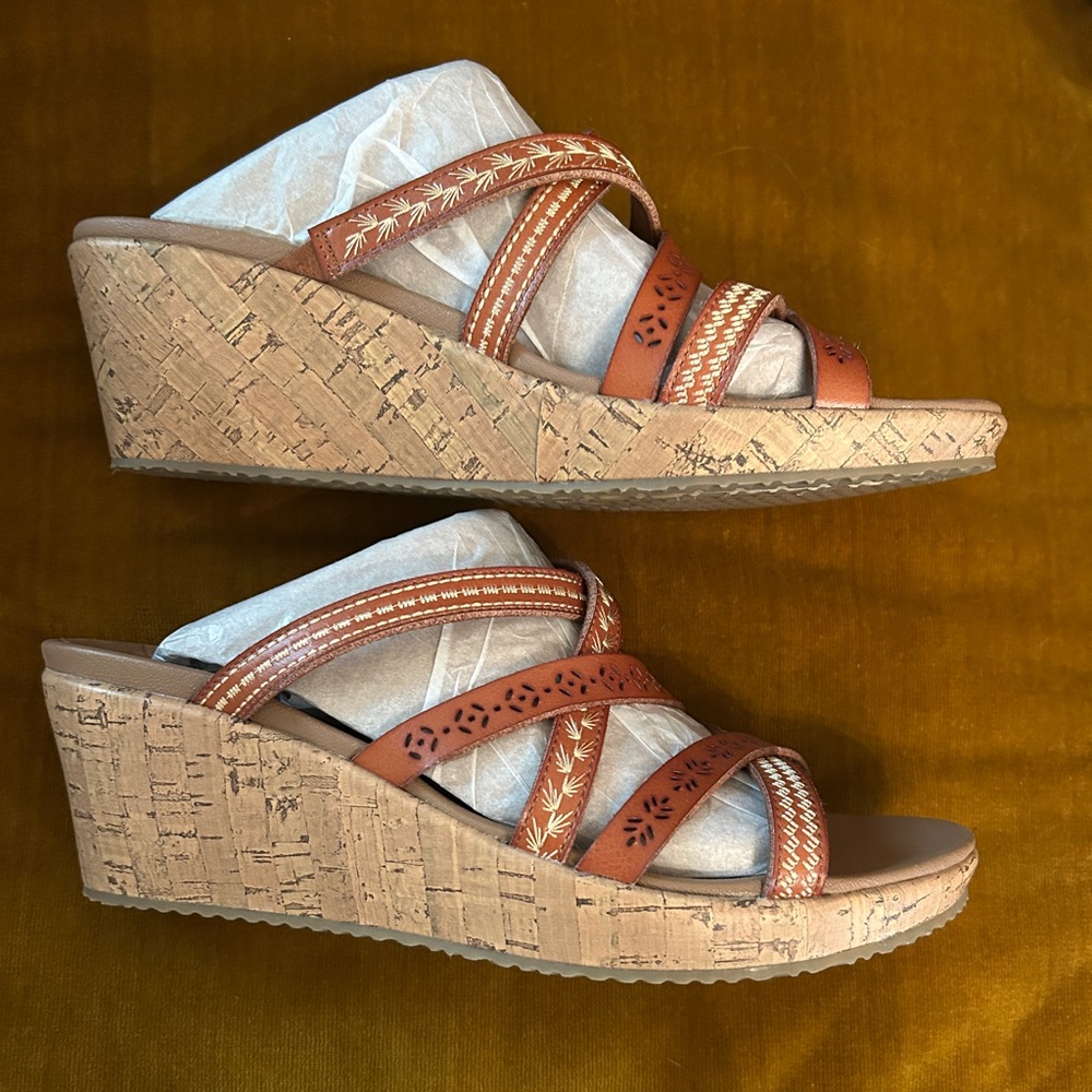Skechers Beverlee Wedge Sandals 9.5 - Picture 7 of 10